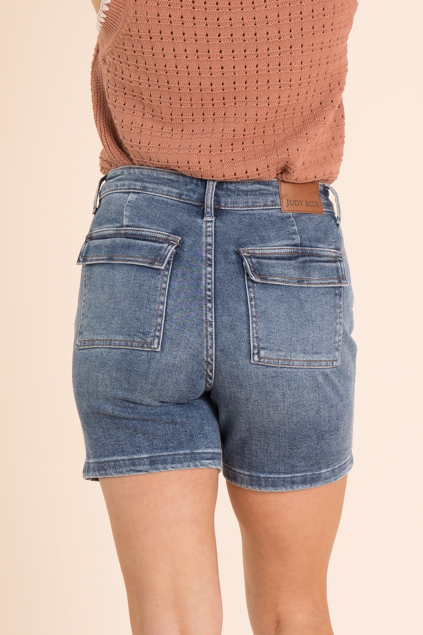 Judy Blue Utility Mid Length Denim Shorts