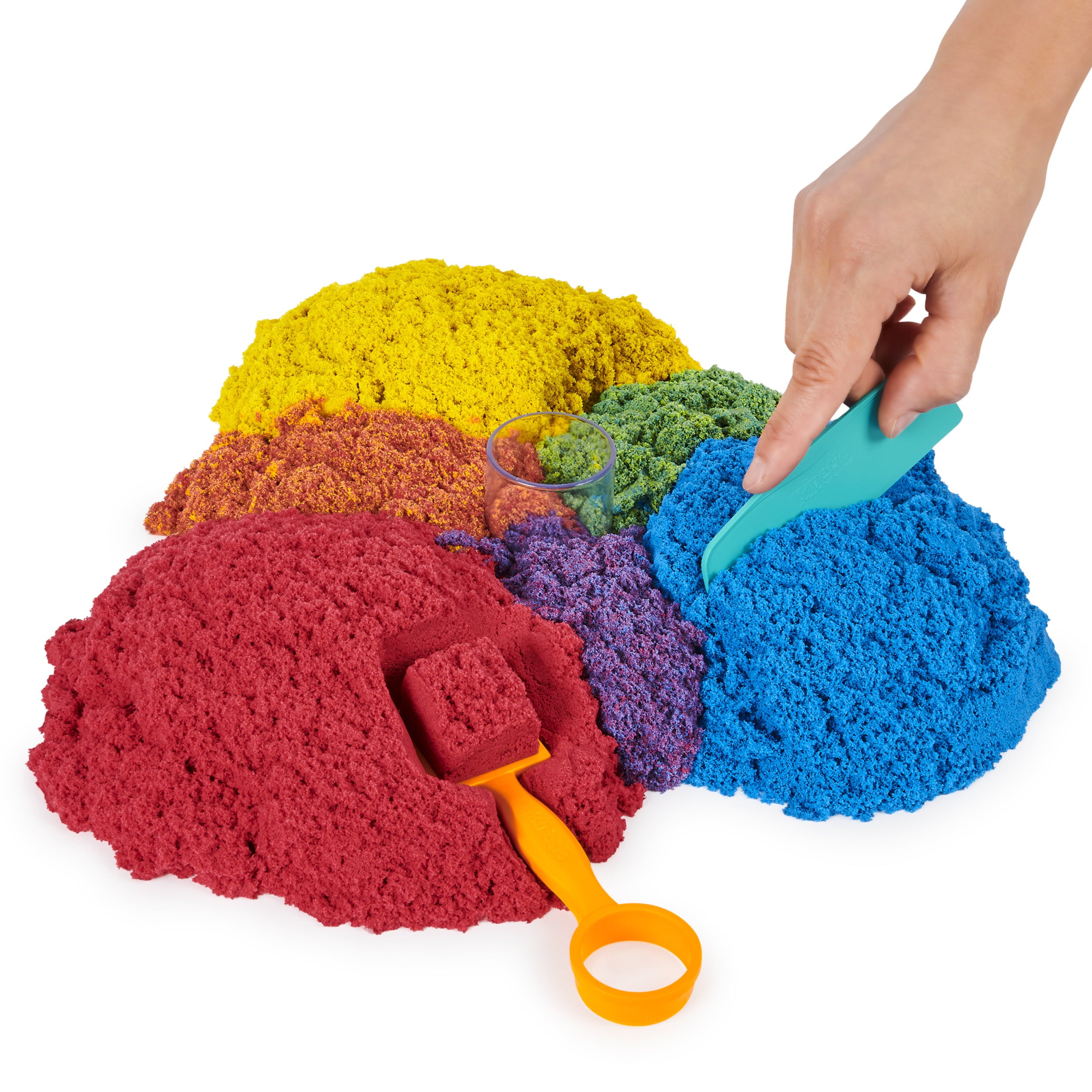 Kinetic Sand, 6lbs Bucket with 3 Colors of Sand and 3 Tools for Endless Creative Play, for Kids Aged 3 and up