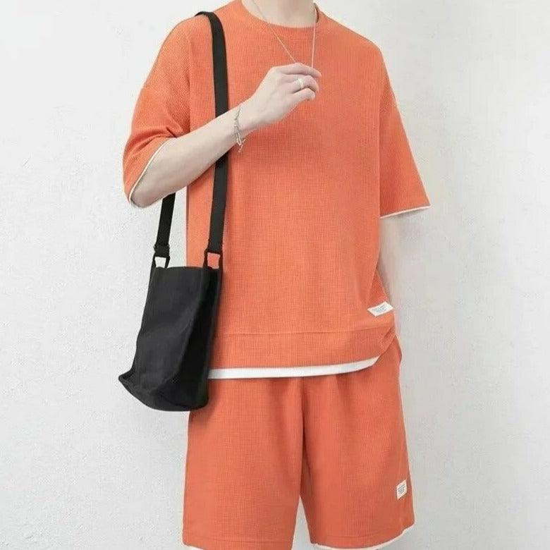 Conjunto Unissex CoolBreeze™ em Seda Gelo com Camiseta + Shorts