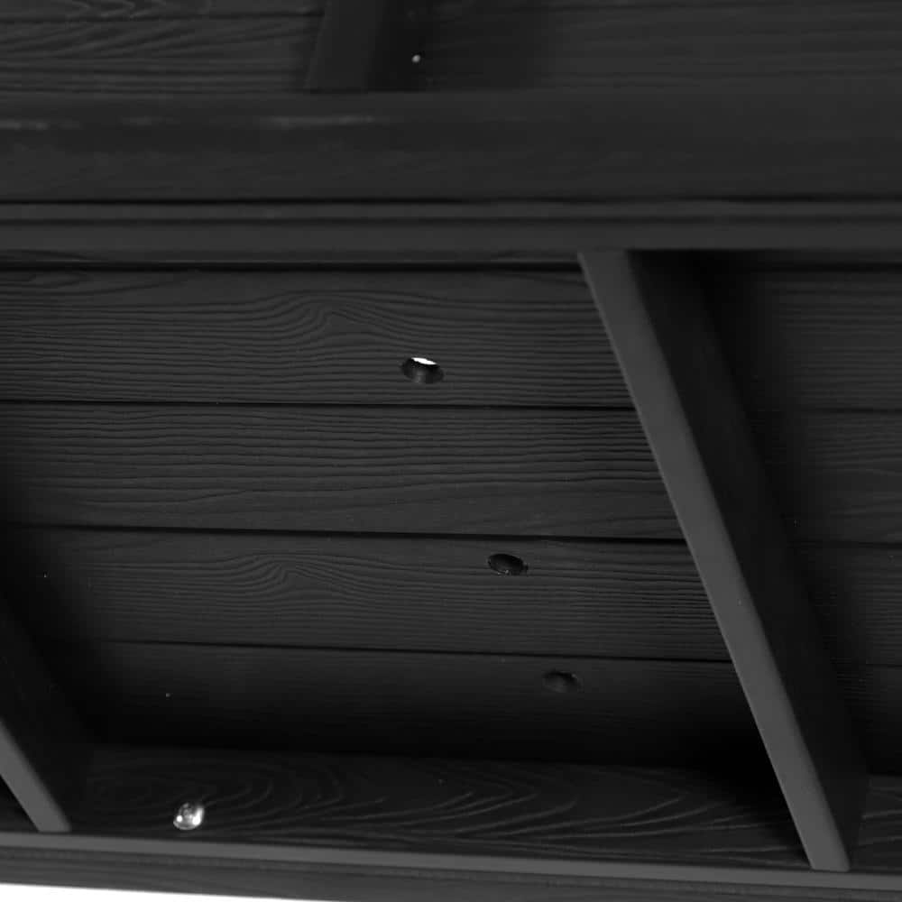 LUE BONA 48in.x18in.x30in.Raised Planter Boxes， Elevated Plastic Garden Bed Stand for Backyard， Patio， Balcony-Black DPTHD230022-7