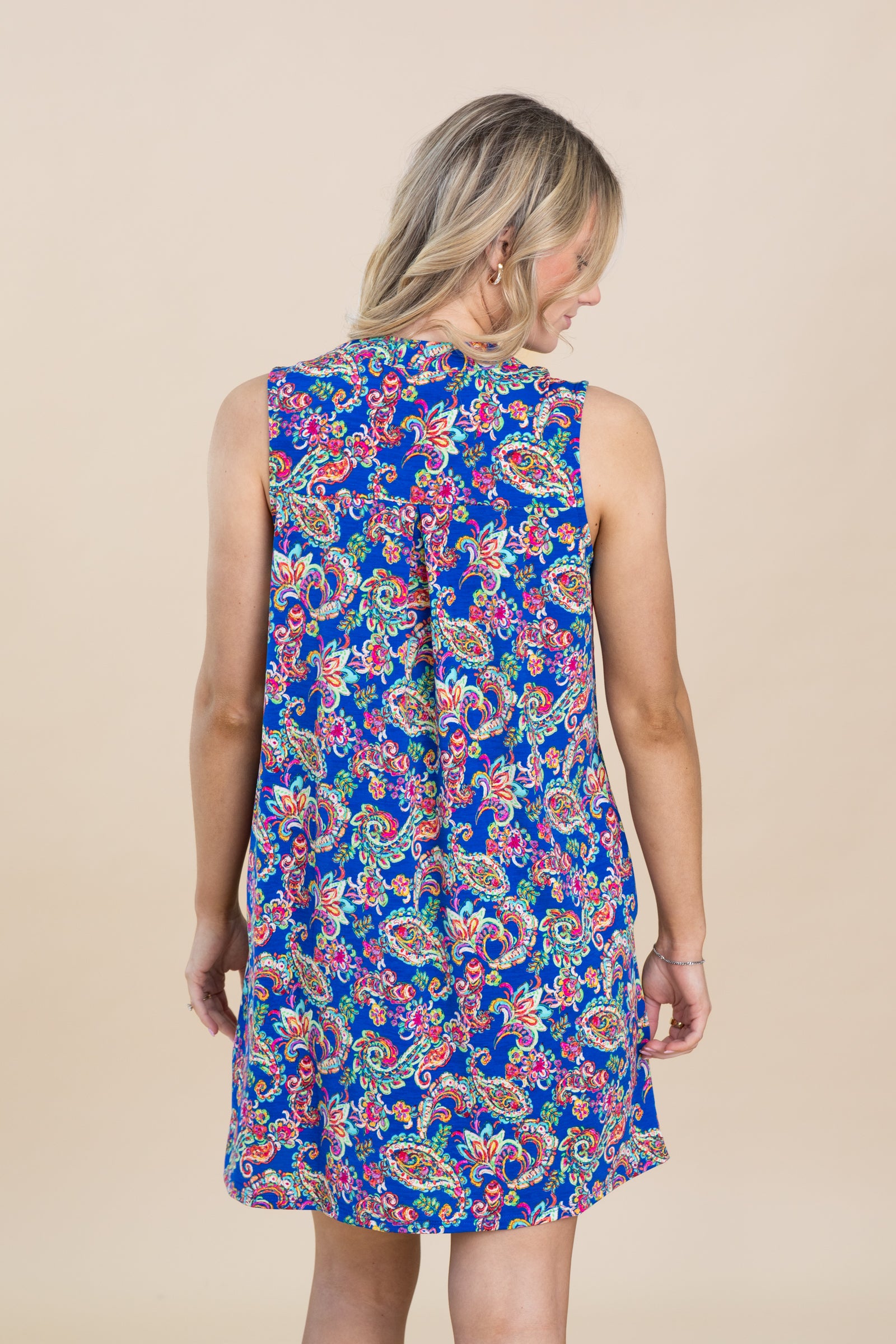 Royal Paisley Wrinkle Free Liz Dress