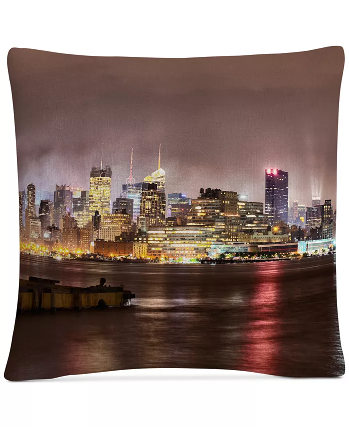 Baldwin David Ayash Midtown Manhattan Over the Hudson River Decorative Pillow， 16