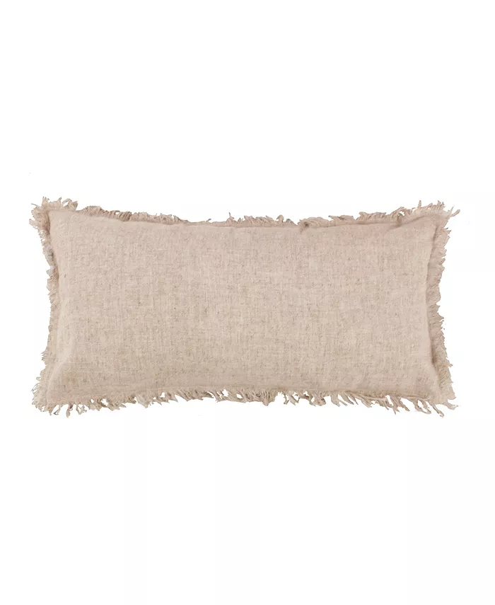 Levtex Linen Fringe Decorative Pillow， 12