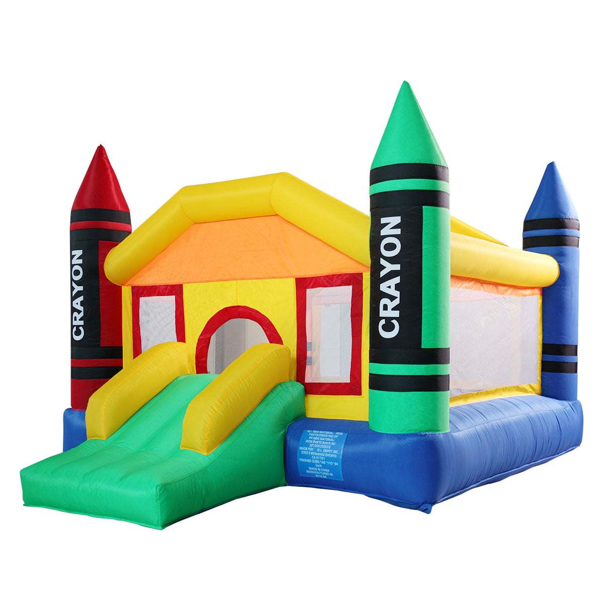 Inflatable Bounce House Castle， Safe Entrance Opening Bouncy House for Kids Outdoor Activity Party Theme Castle and Jump Game