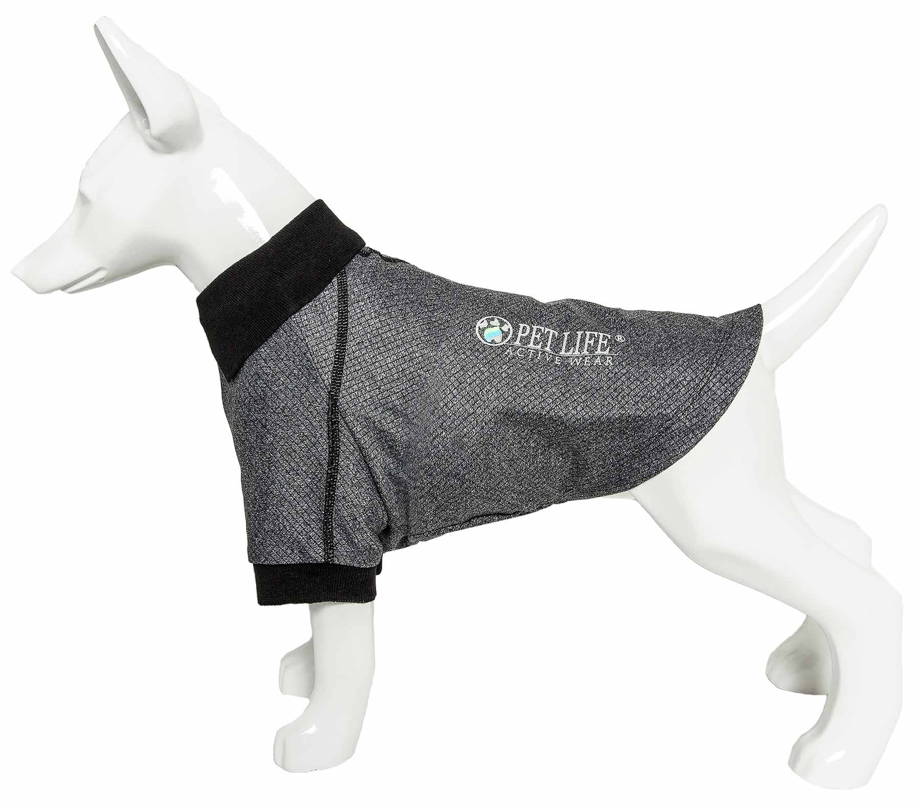 Pet Life ® Active 'Fur-Flex' Stretch and Quick-Dry Anti-Odor Fitness Yoga Dog Polo T-Shirt