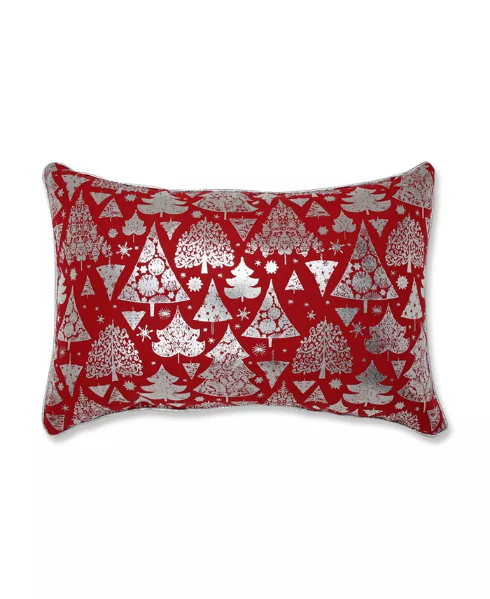 Pillow Perfect Metallic Christmas Trees Lumbar Pillow