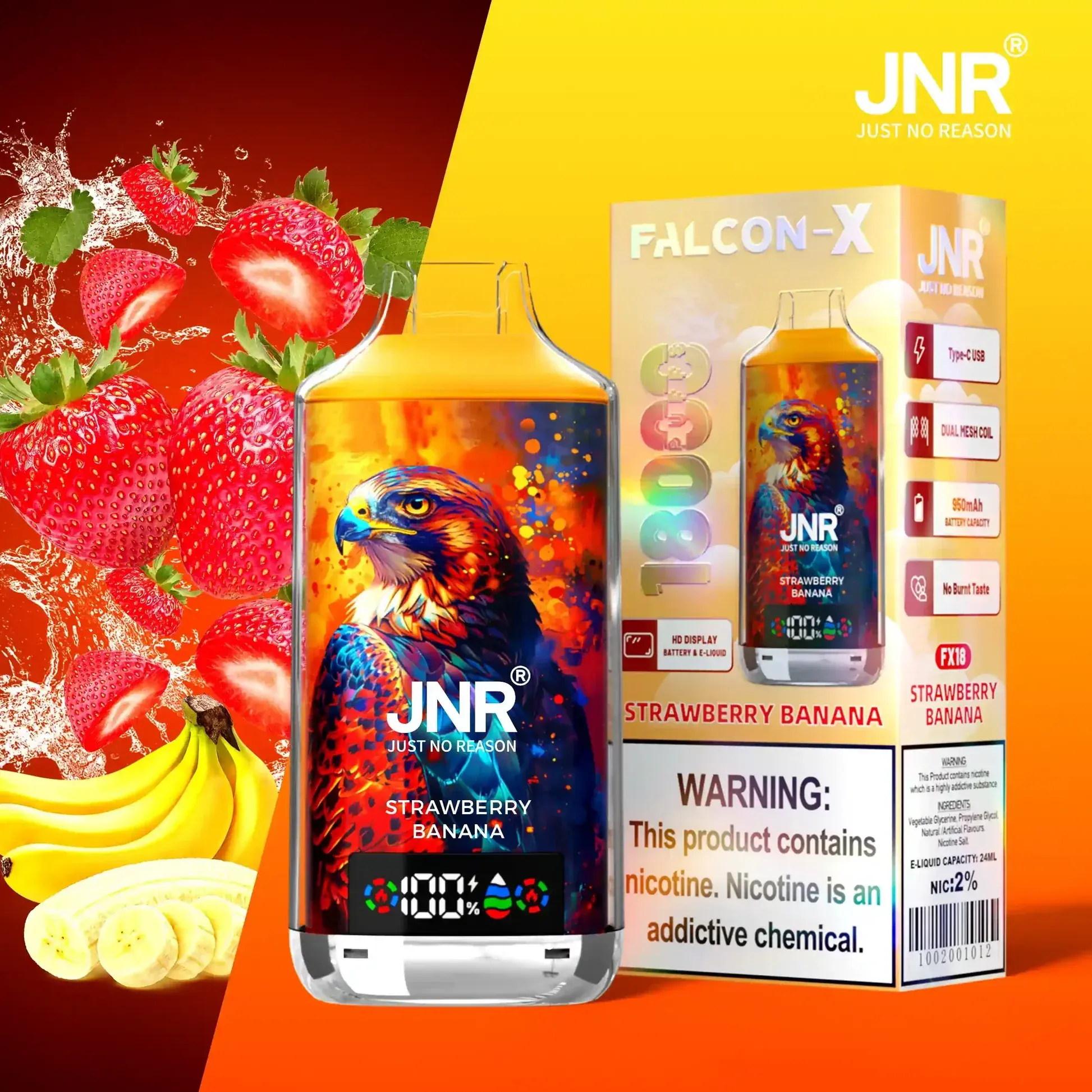 🔥JNR Falcon-X 18K 💨 Smart Display Disposable