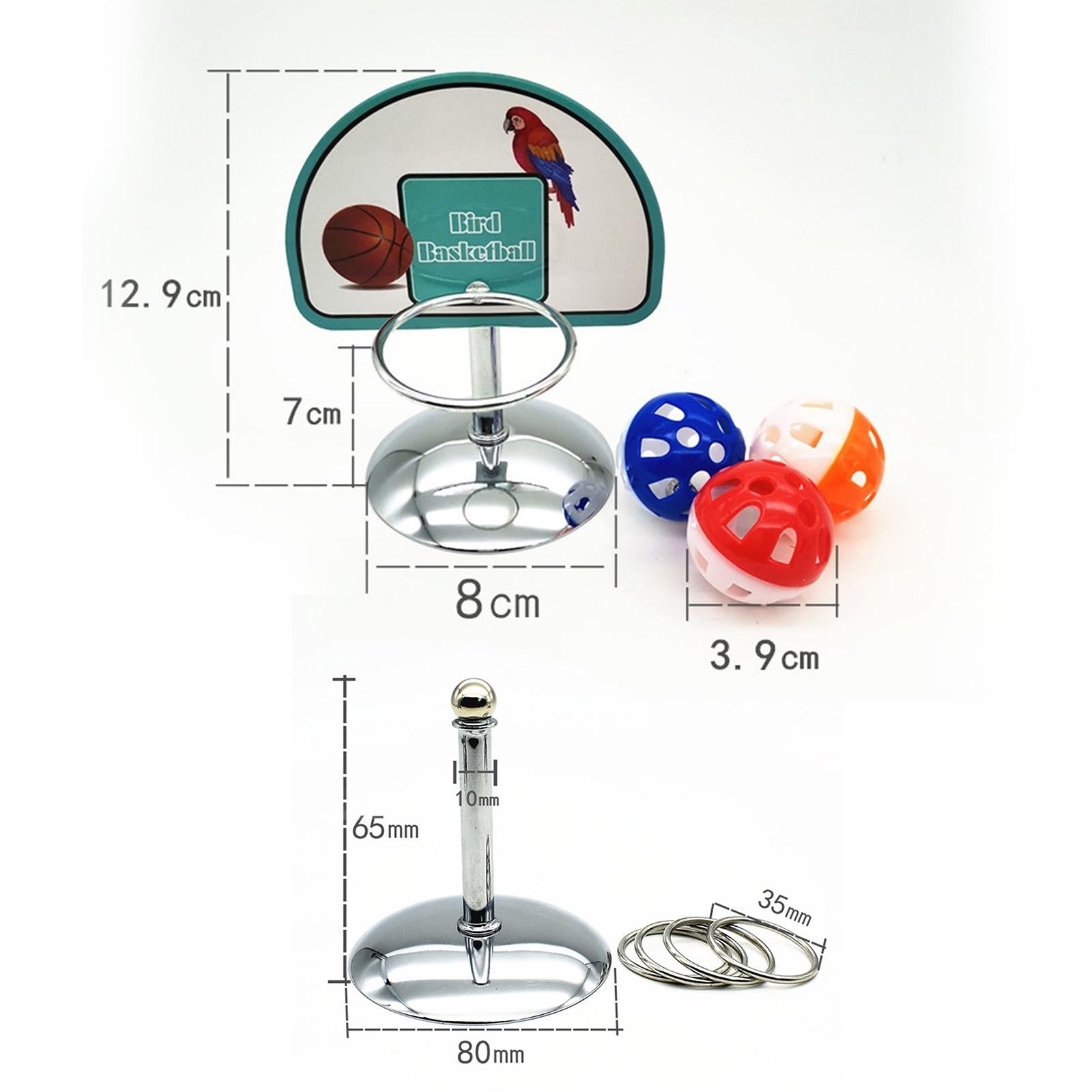 2Pcs/Set Parrot Toys Basketball Hoop W/Balls Rings Interactive Training Parakeet Lovebird Cockatiels Tabletop