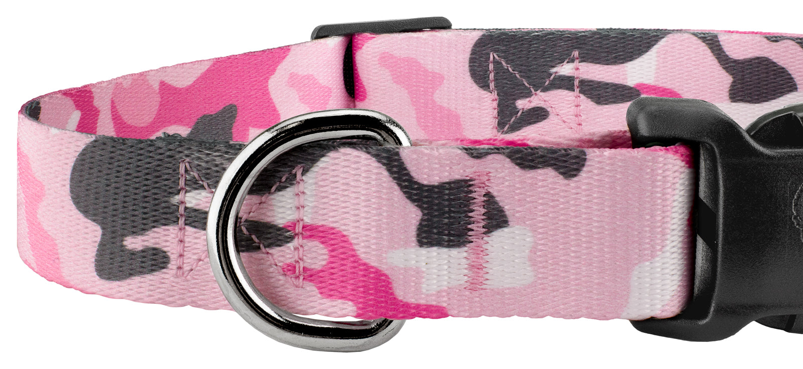 Country Brook Petz® Deluxe Pink and Grey Camo Dog Collar - Made in the U.S.A.， Small