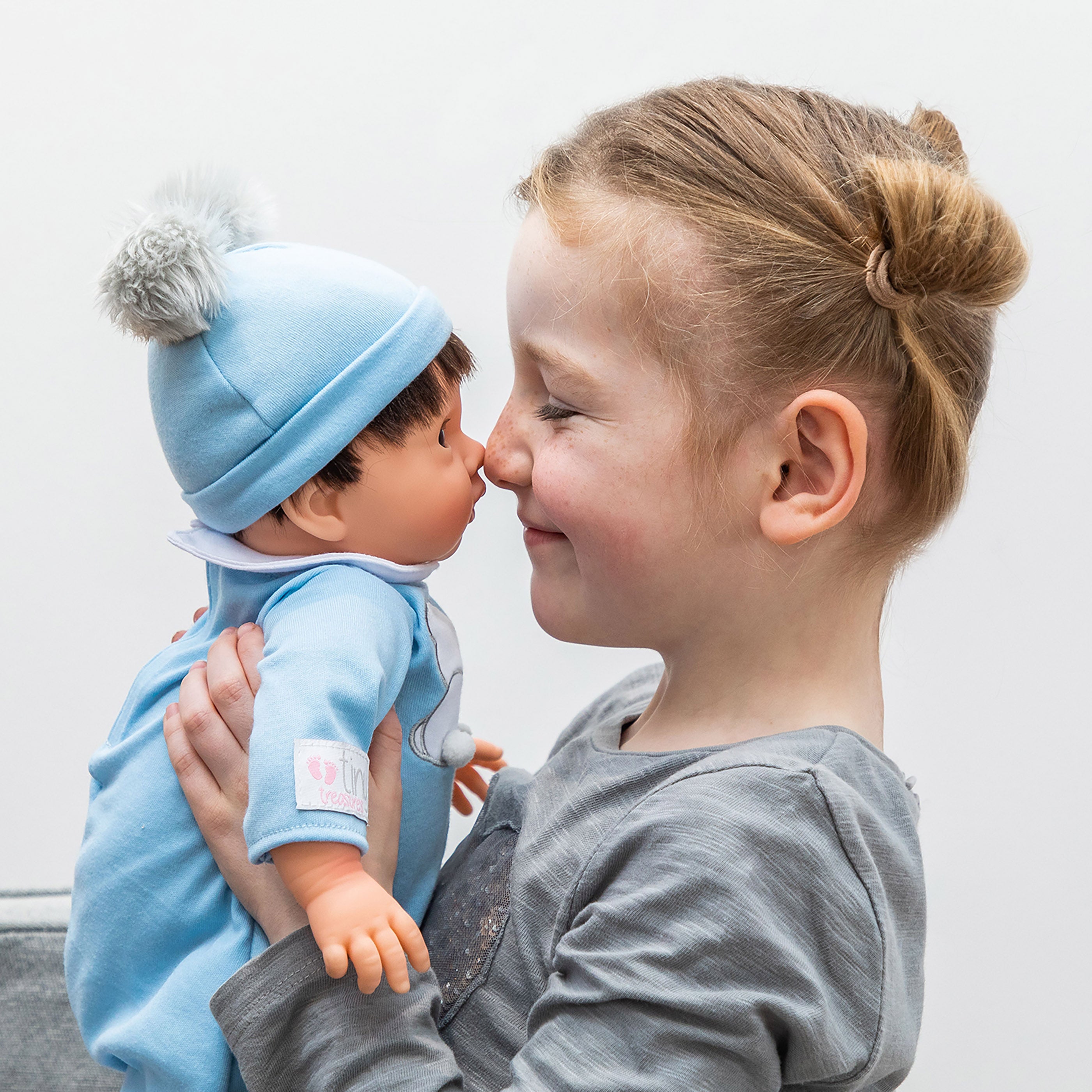 Tiny Treasures Toy Baby Doll in Gift Box - Brown Hair