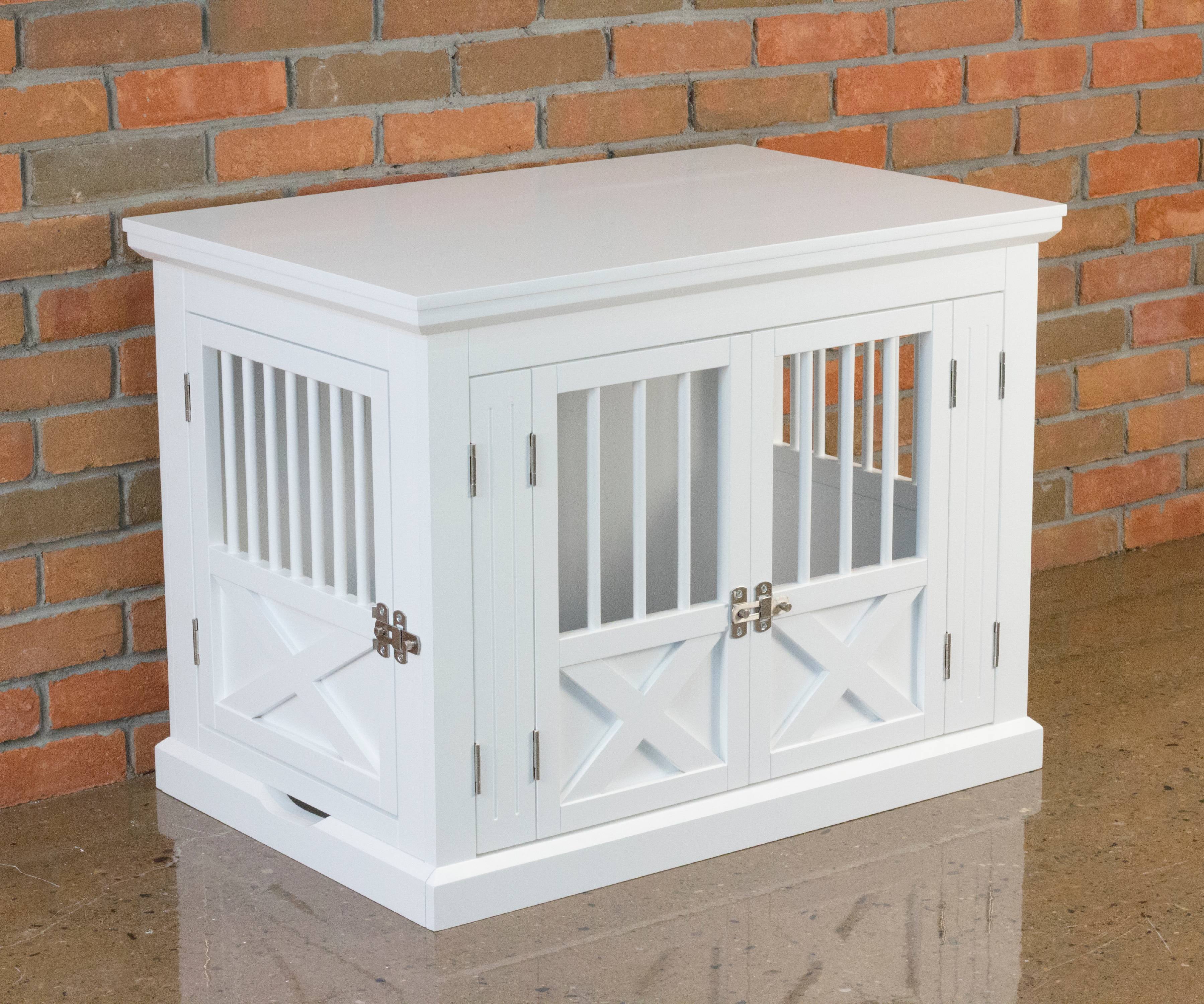 Zoovilla Triple Door Dog Crate， White， Medium， 30.63