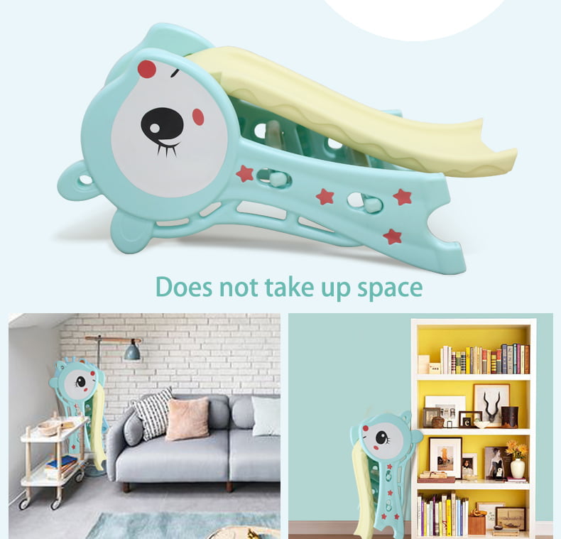 Easy Store Large Playground Slide with Folding for Easy Storage， Outdoor Indoor Active Play，  For Kids Toddlers Boys Girls ， Pink