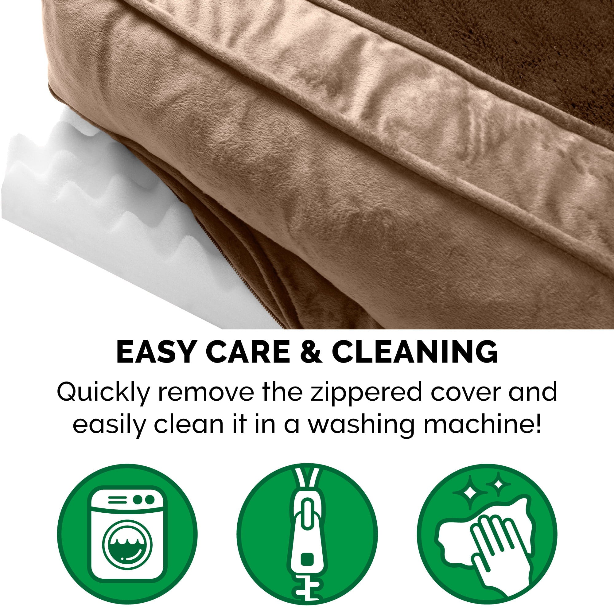 FurHaven Pet Products | Orthopedic Plush and Velvet Comfy Couch Sofa-Style Pet Bed for Dogs and Cats， Almondine， Medium