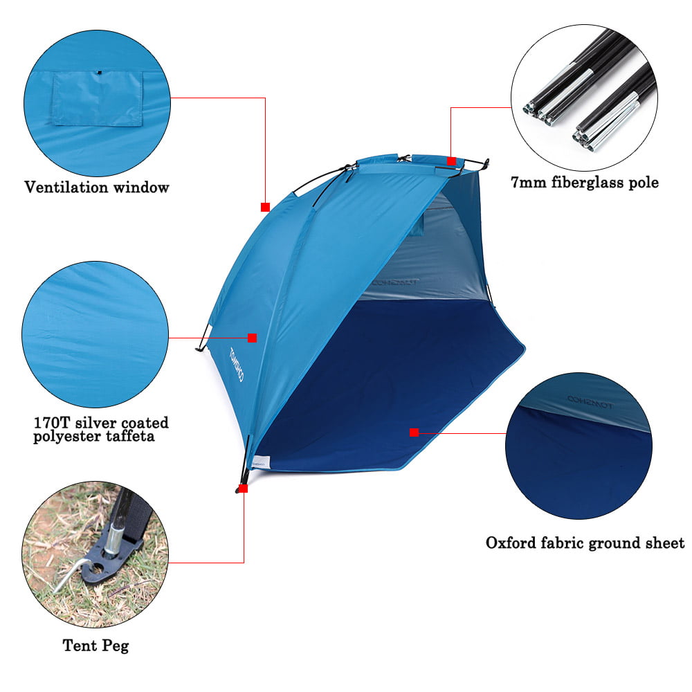 TOMSHOO Outdoor Sports Sunshade Tent for Fishing Picnic Beach Park，blue