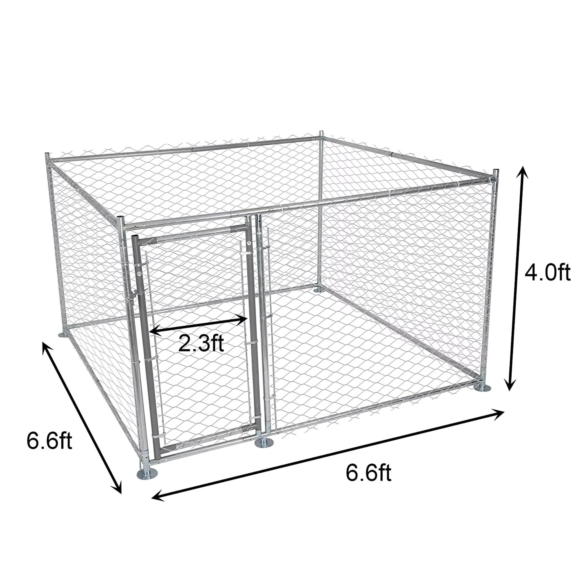 Karmas Product Metal Dog Kennel for Large Dogs， Outdoor， Easy to Clean and Rust-Resistance