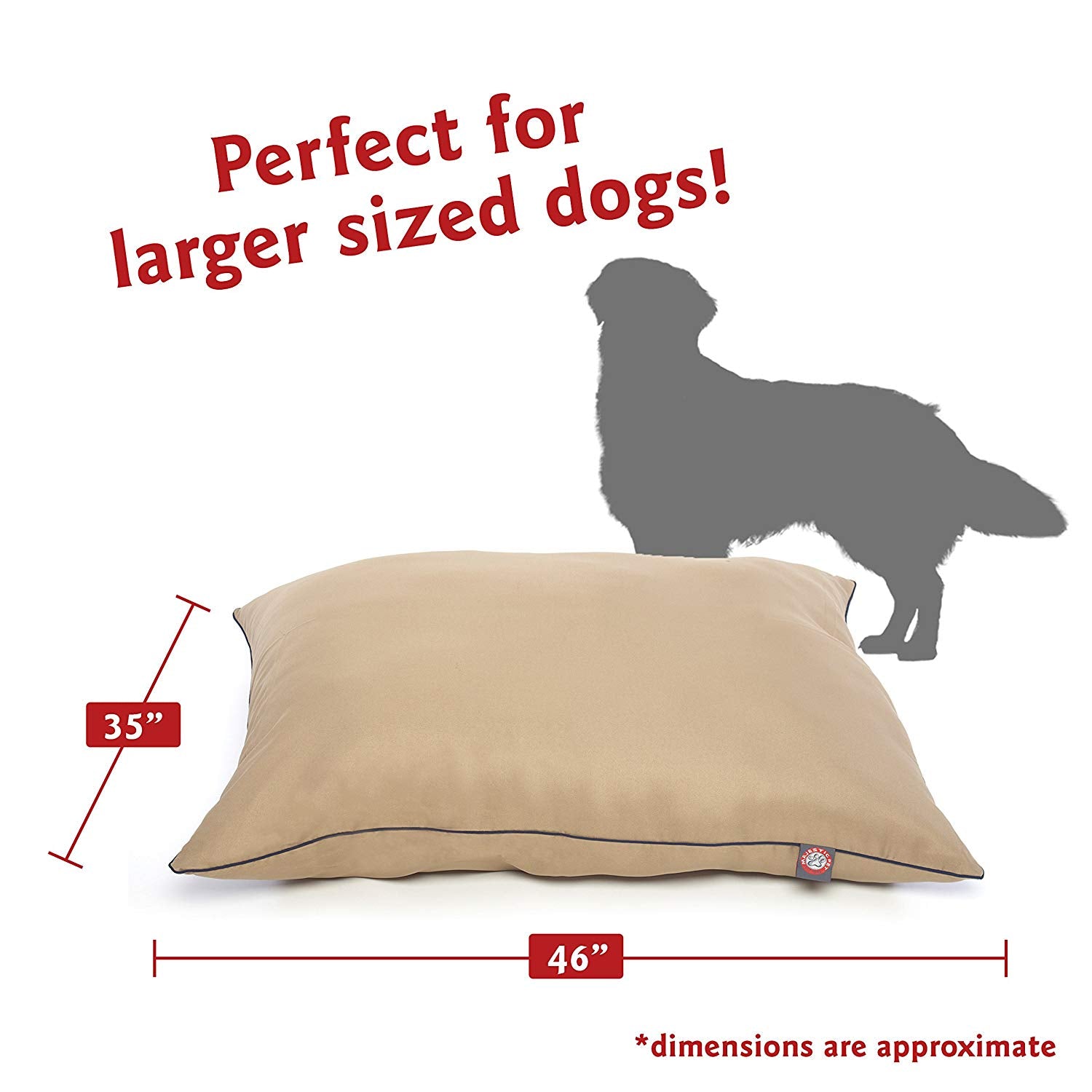 Majestic Pet Super Value Machine Washable Pet Dog Bed， Large， Khaki
