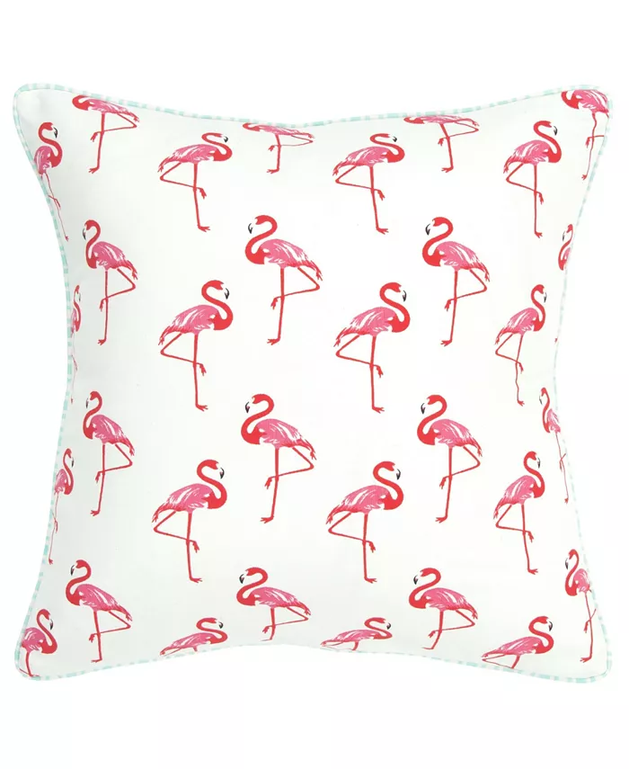 Rizzy Home Flamingo Polyester Filled Decorative Pillow， 20