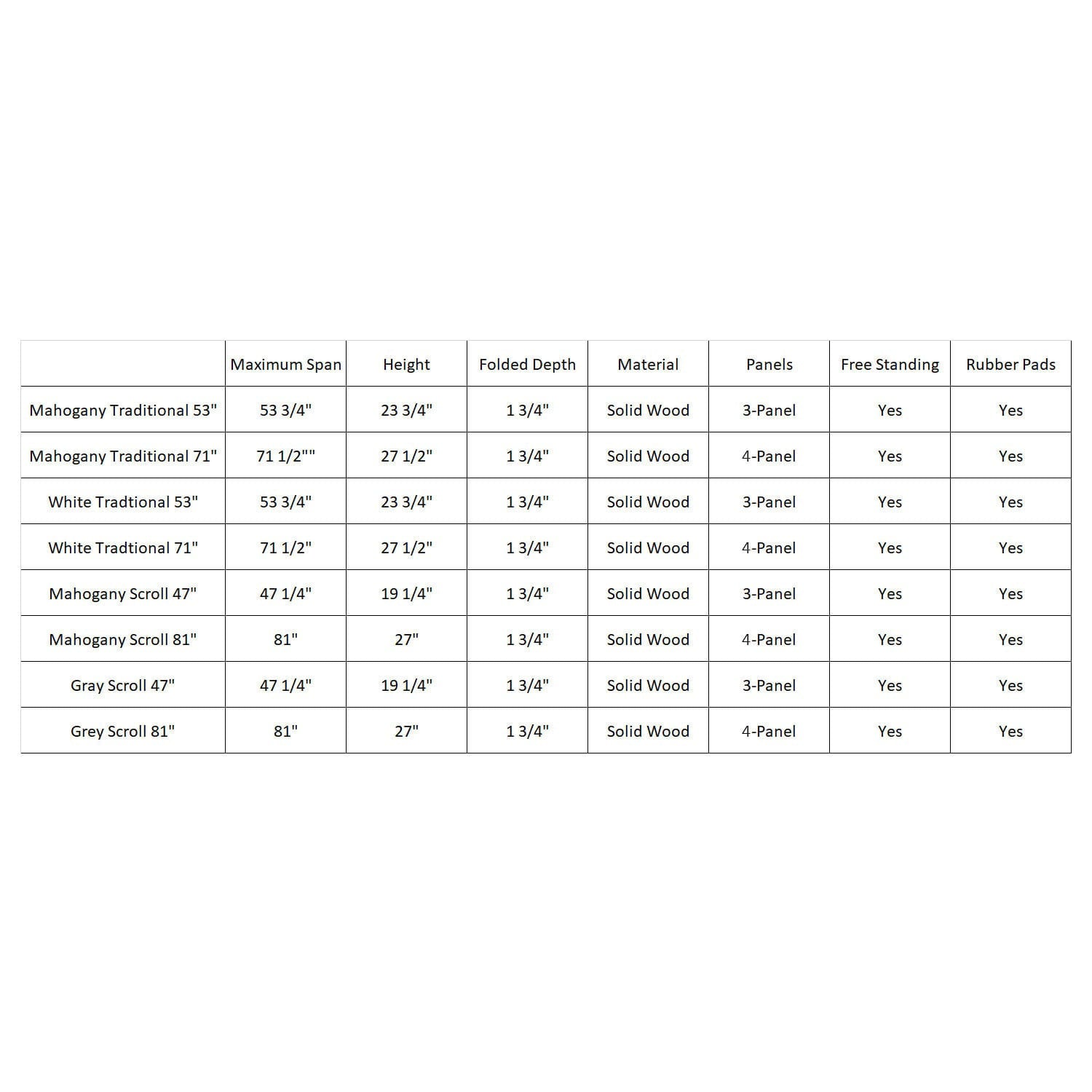 Freestanding Folding Wood Pet Gate -White Traditional Slat 54