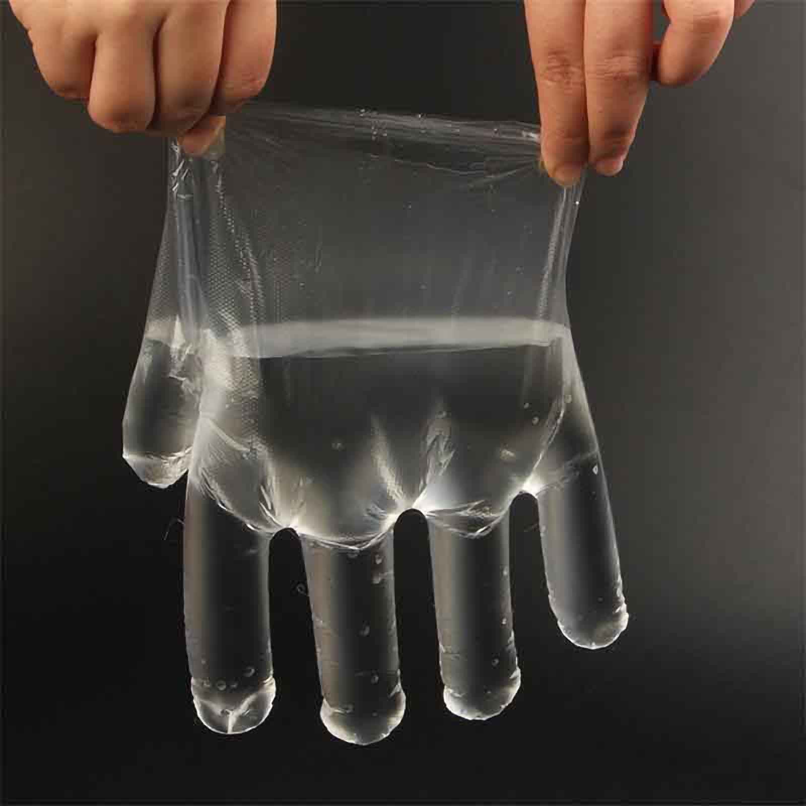 100 Pack Clear Plastic Disposable Gloves, Powder Free Multipurpose Plastic Gloves, Food Service Gloves