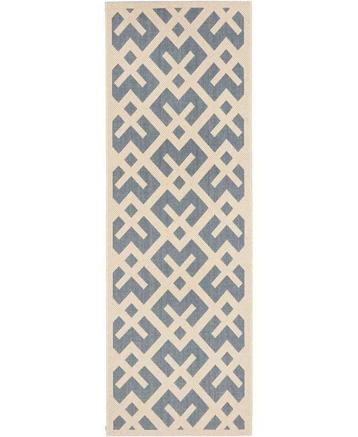 Safavieh Courtyard Blue and Bone 2'3