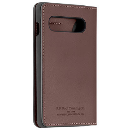 Platinum PT-MGS10LWFBC Genuine Leather Folio Wallet Case for Galaxy S10 Bourbon