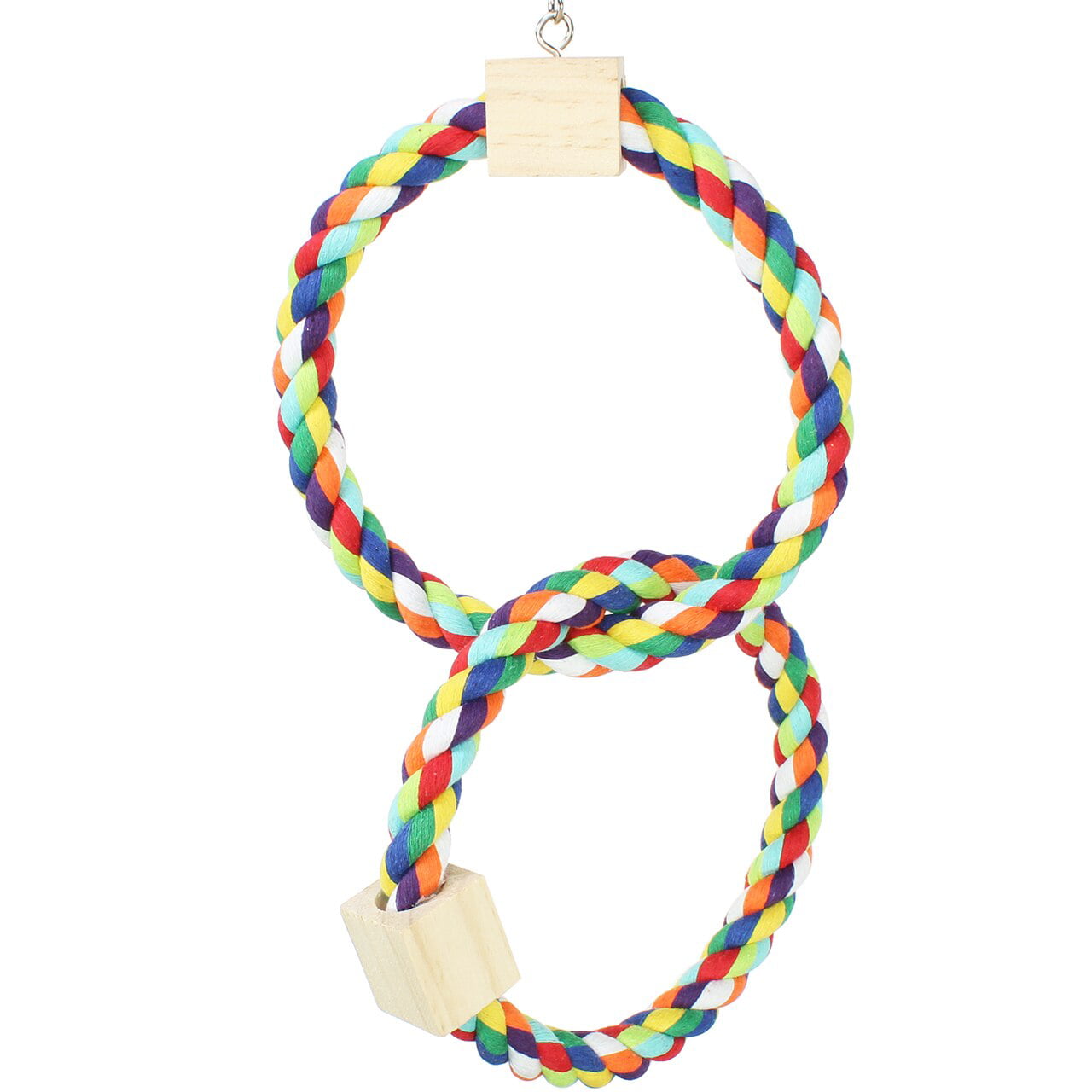 1677 Twin Rainbow Ring Bird Toy