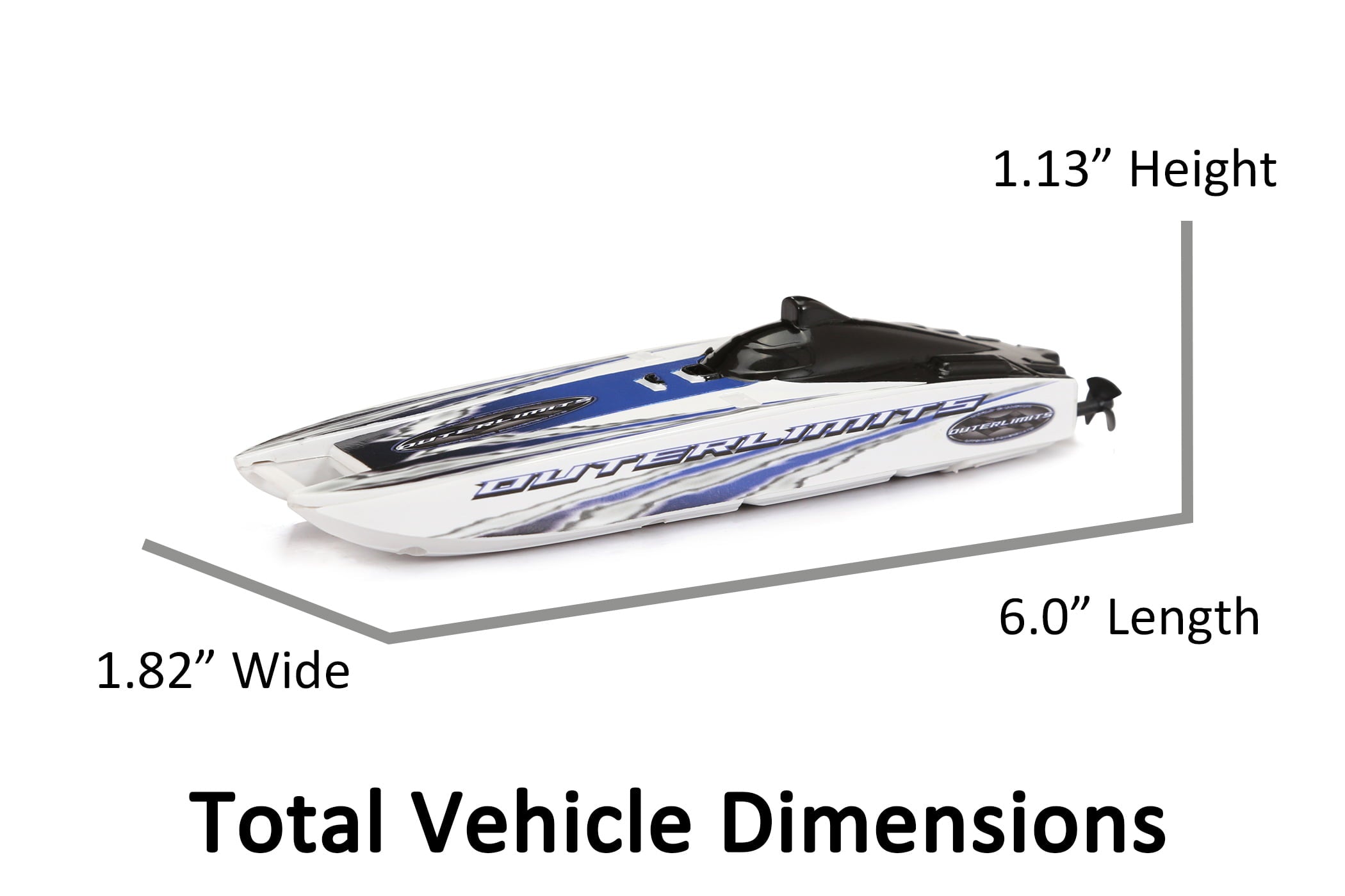 Adventure Force 6 inch Outer Limits Catamaran Battery Radio Control Nano Mini Boat， 6706-1RH