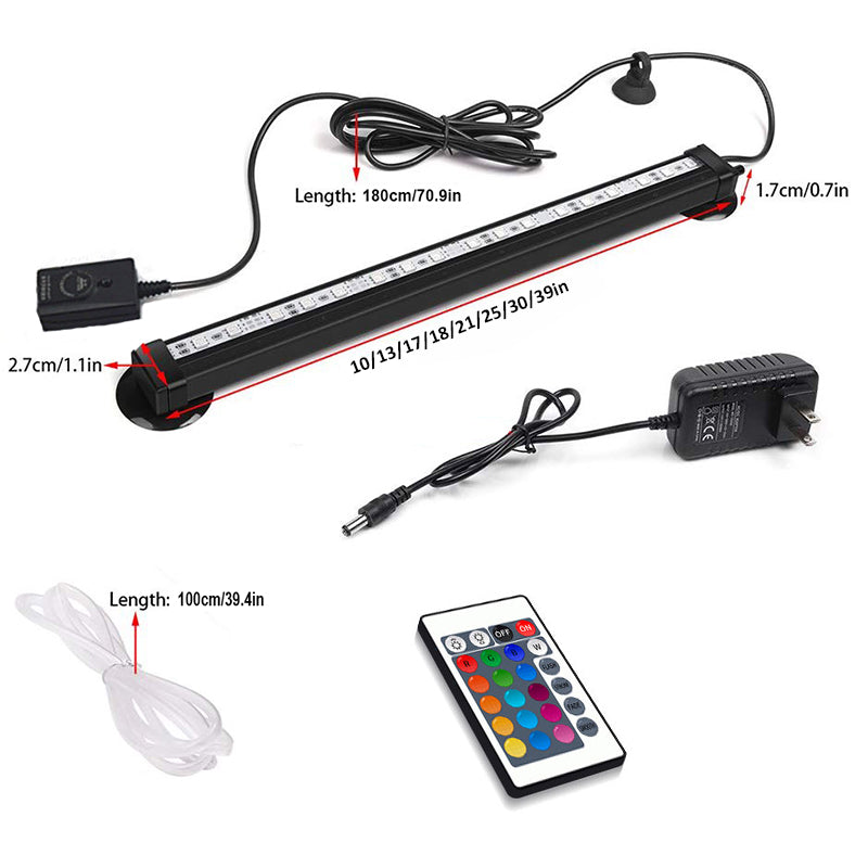 iMeshbean 3.5W Underwater Aquarium Air Bubble LED Light Fish Tank RGB Submersible Lamp + Remote， 10in