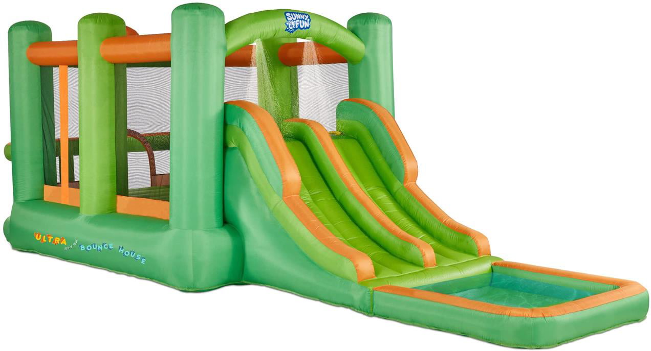 Sunny and Fun Inflatable Water Slide， Nylon Blow up Pool and Bounce House for Child