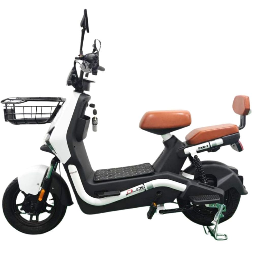 Bicicleta Scooter Elétrica 800W Eko-7 Alarme Entrada USB Duos Branca
