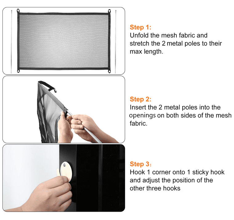 Adjustable Nylon Mesh Pet Gate - Dimensions 28 Inches X 70 Inches