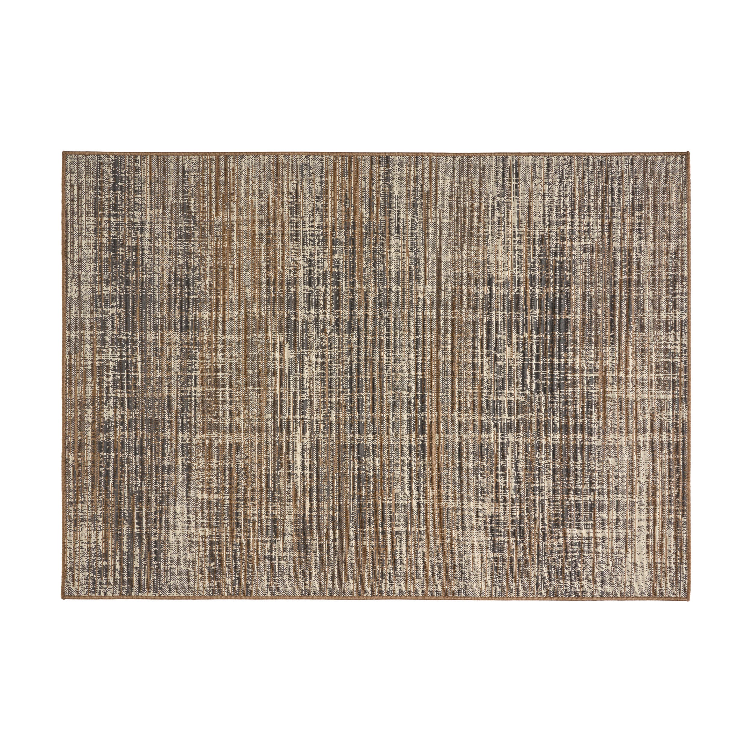 Katherine Outdoor Contemporary Area Rug, Gray and Beige