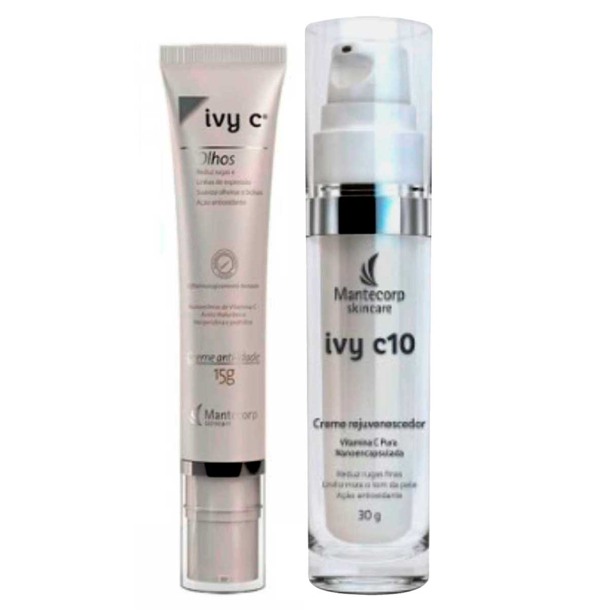 Compre Creme Facial Mantecorp Ivy C10 30g e Ganhe Creme Anti-Idade Ivy C Olhos 15g