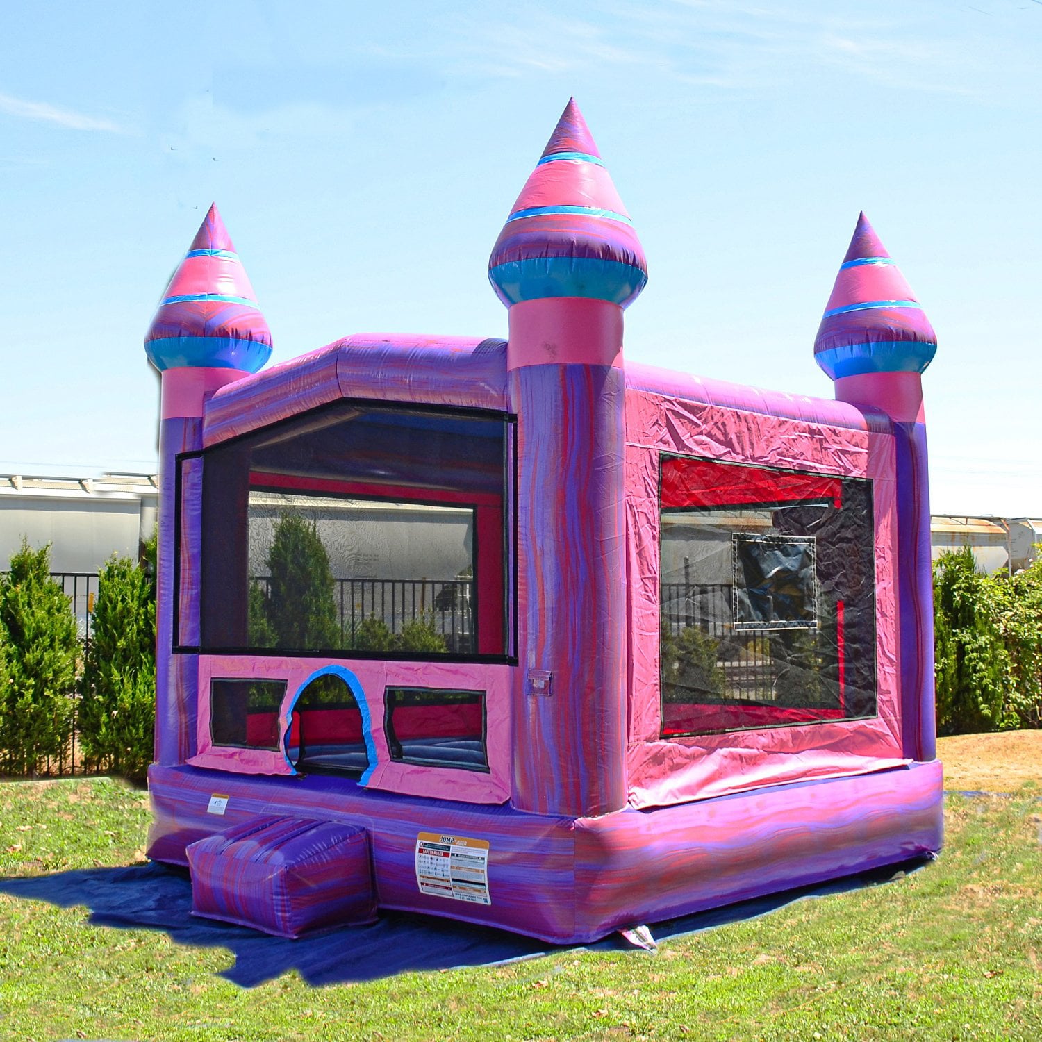 JumpOrange Purplish Castle Inflatable Bounce House for Kids and Adults 13' x 13' (with Blower)， Commercial Grade