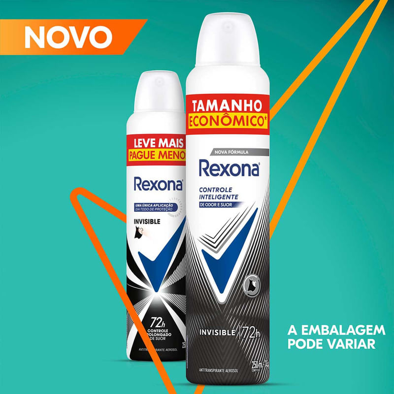 Desodorante Antitranspirante Aerosol Rexona Invisible 250 ml