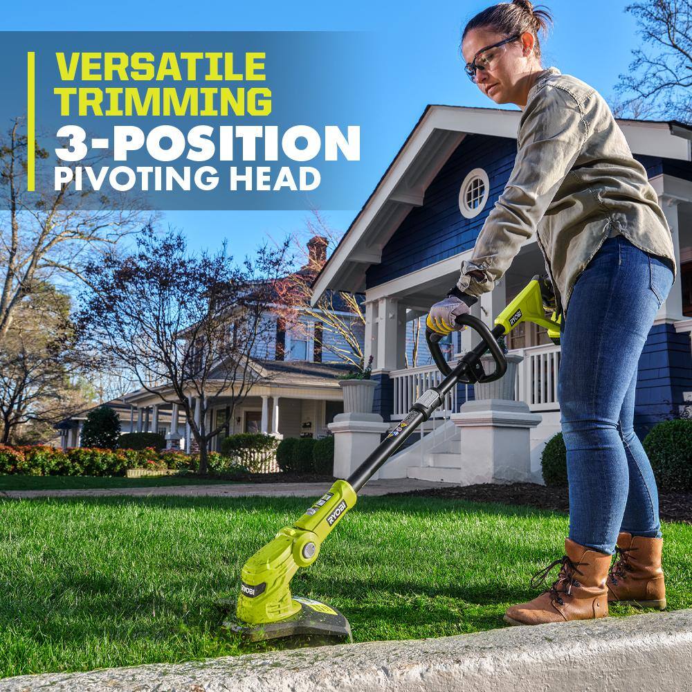 RYOBI ONE+ 18V 12 in. Cordless Battery 3-in-1 Mower String Trimmer and Edger (Tool Only) P20016BTL