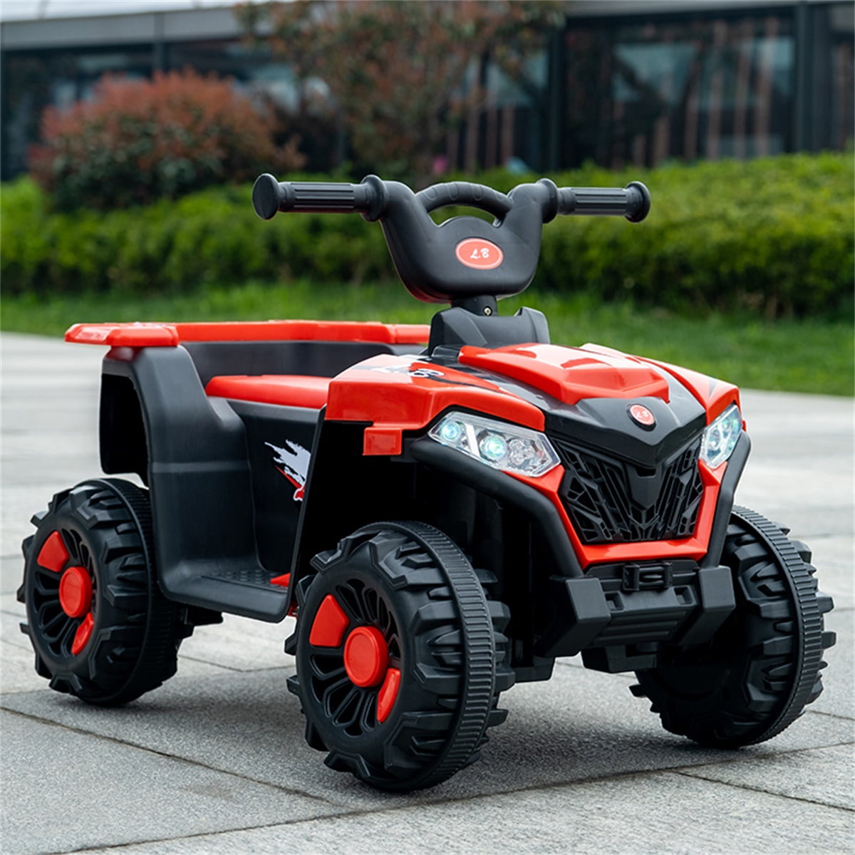 Werseon Kids Ride On ATV，Electric 4-Wheeler Car，6V Battery Powered Electric Vehicle with LED Lights， Red