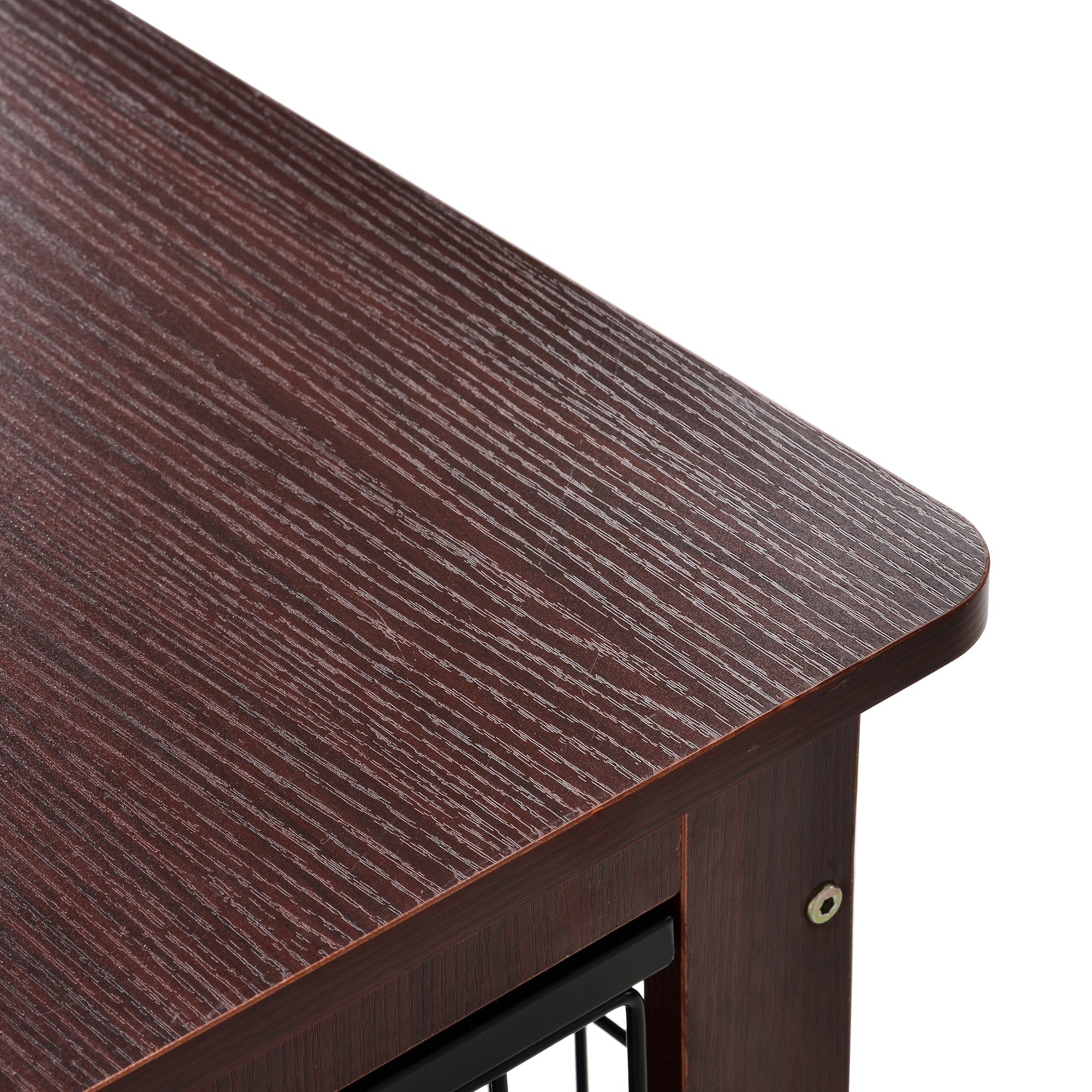 39” Length Dog Crate Cage End Table， Furniture Style Pet Dog Crate Cage Sofa Table with Wooden Structure and Iron Wire and Lockable Caters， Medium and Large Dog House Indoor Use