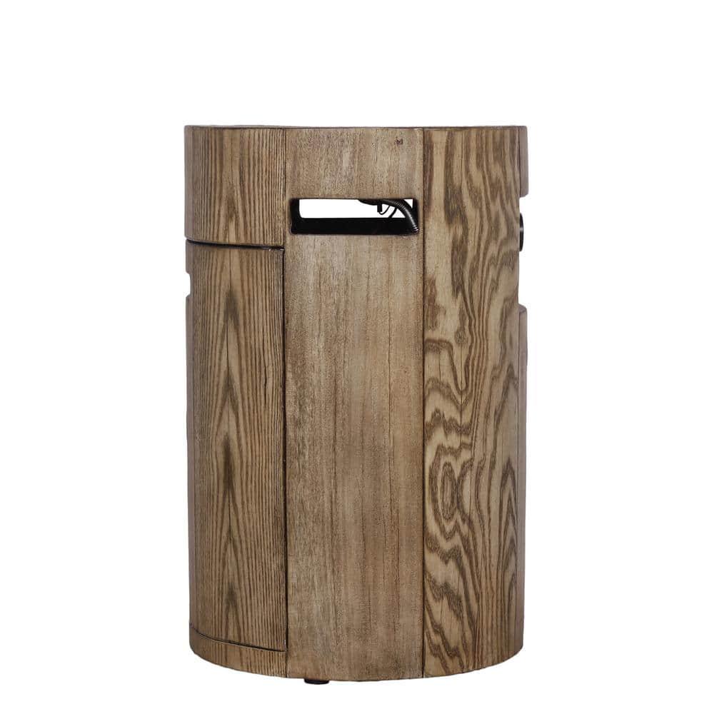 Uixe 16 in x 25 in Round Exterior TerraFab Propane Fire Pit in Brown Color