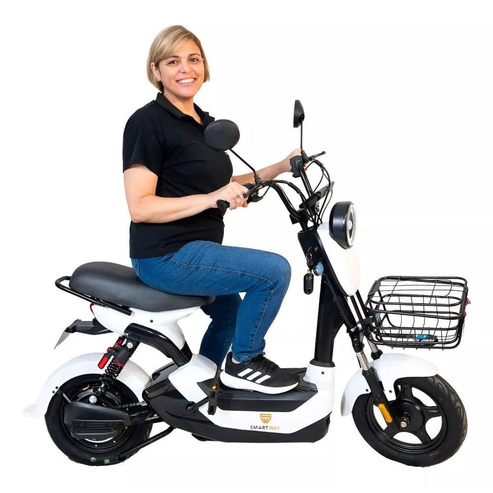 Bicicleta Elétrica Confort 500w Adulto Sem CNH Scooter - Cor: Branca