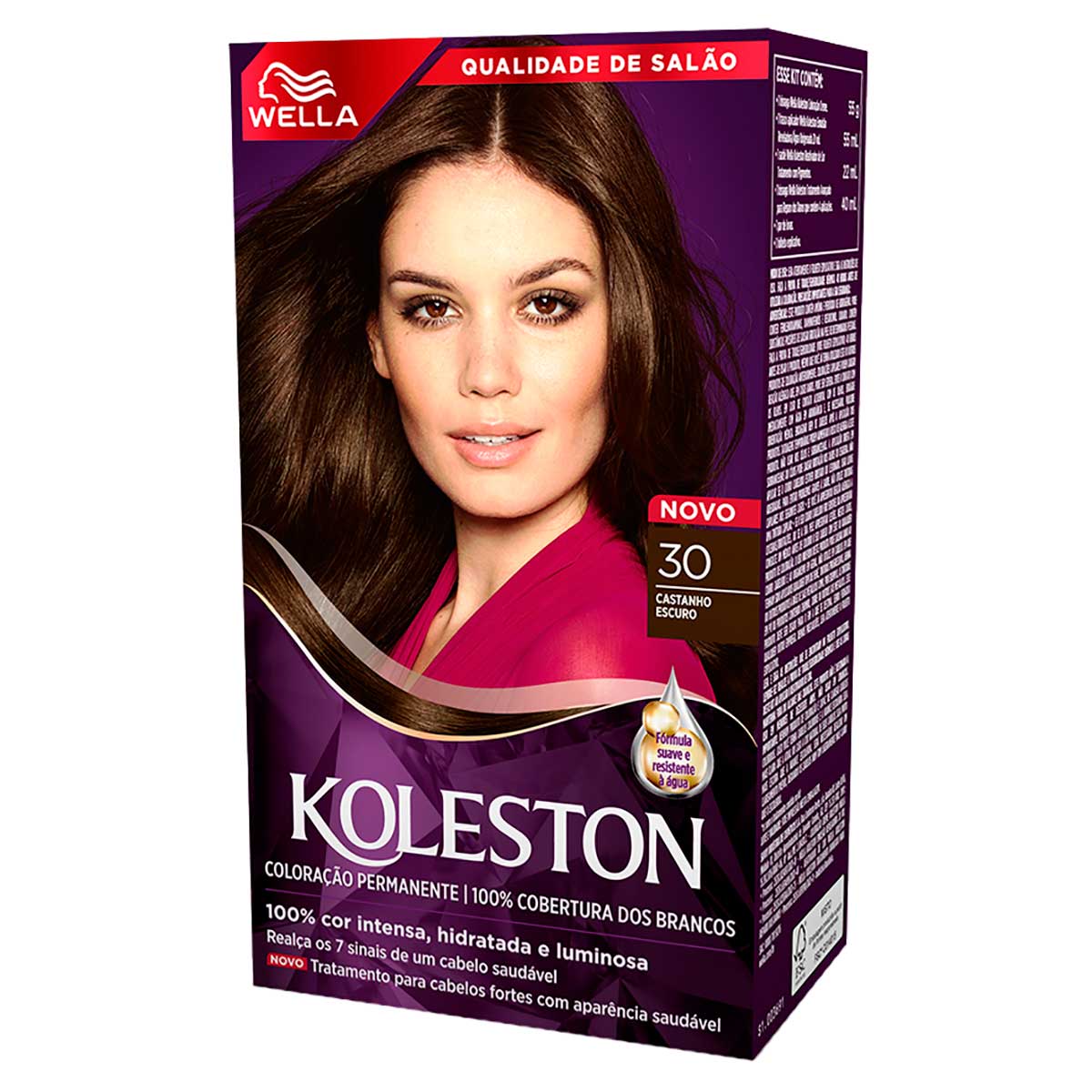 Kit tintura 30 castanho escuro Wella Koleston