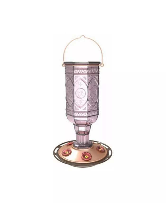 Classic Brands LLC Classic Brands Antique Amethyst Glass Bottle Hummingbird Feeder， 23 Oz Capacity