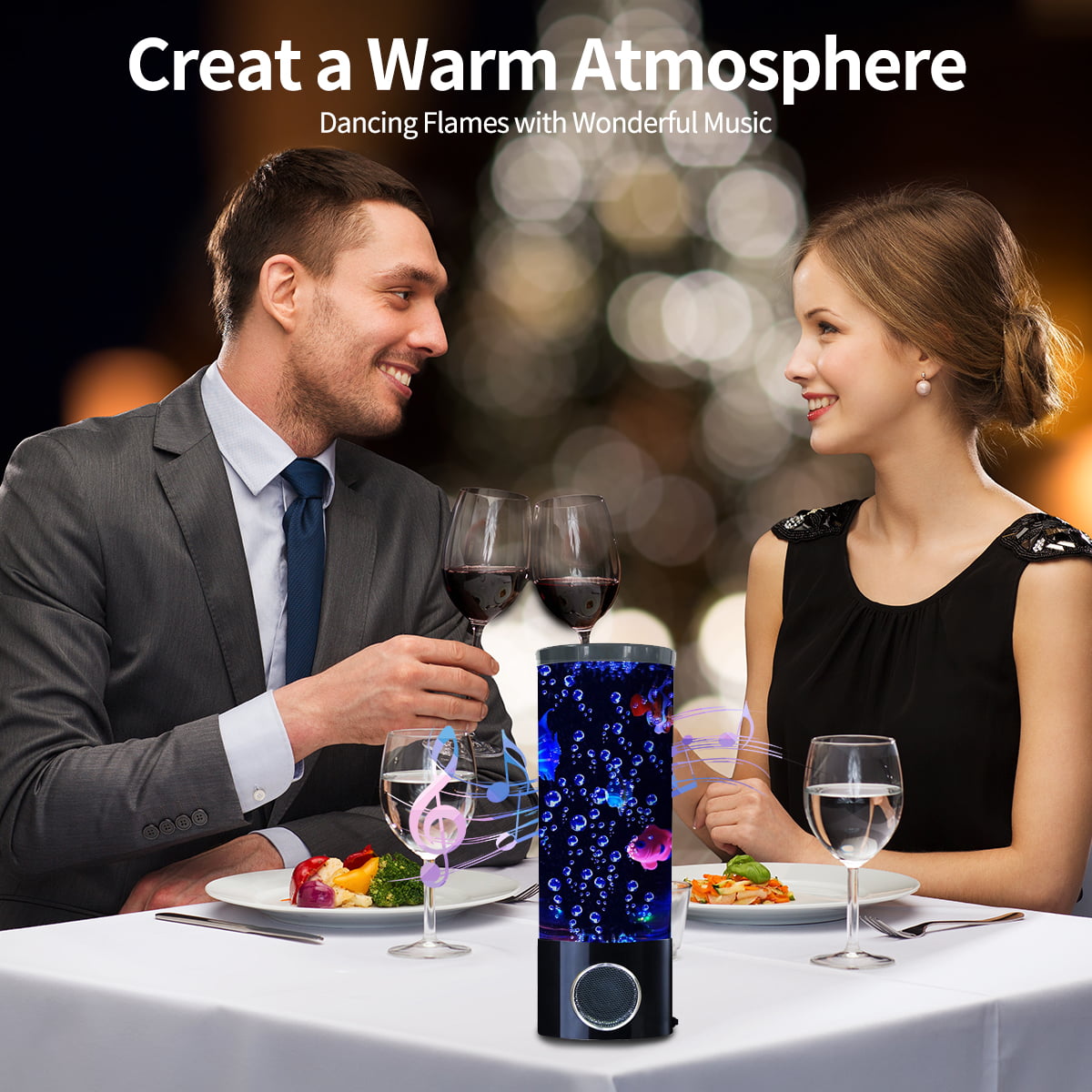 Vaticas Fish Lava Lamp Bluetooth Speaker LED Multi-Color Aquarium Light Home Office Decor Gifts