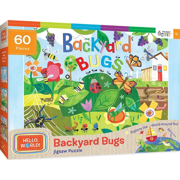 Masterpiece Puzzle 60-Piece Hello World Backyard Bugs Puzzle