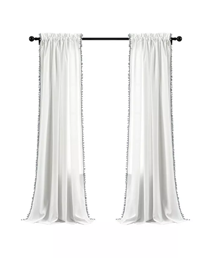 Macy's Pom Pom Trim Curtain Panel， 95