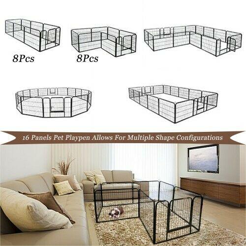 Magshion Dog Pen， 8 Panels 24 in Heavy Duty Folding Large Metal Dog Fence， Cat Puppy Pet Exercise Playpen， Indoor Outdoor Anti-Rust Pet Crate Cage Barrier Kennels