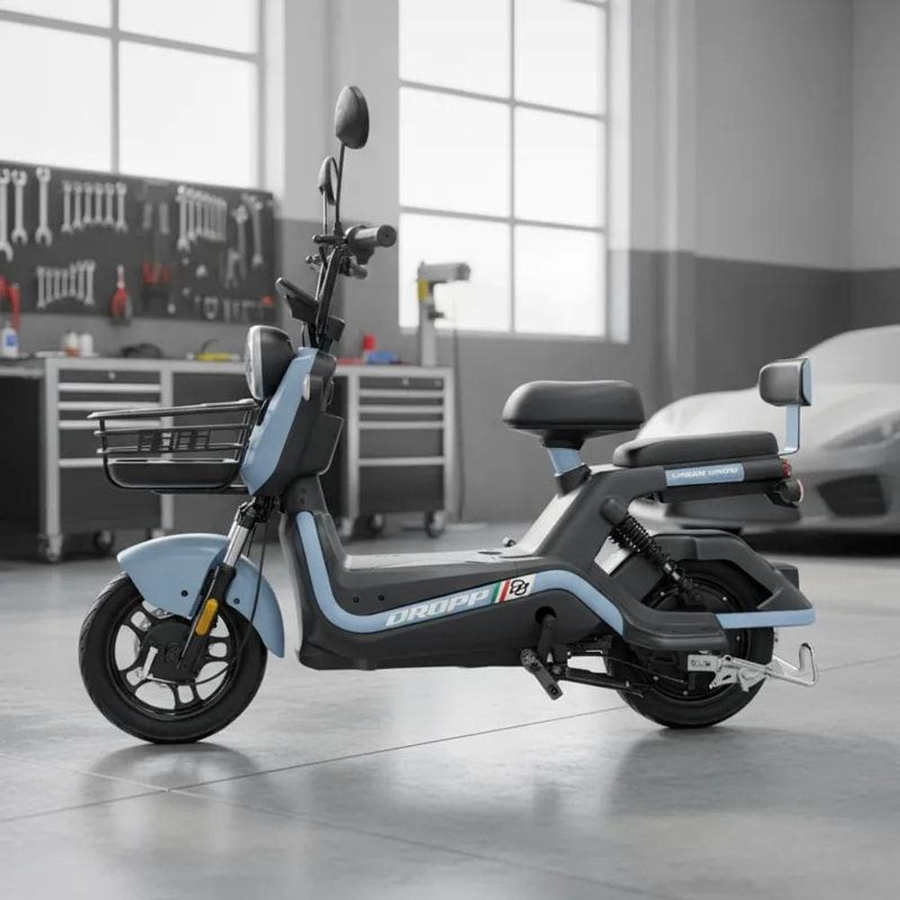 Bicicleta Eletrica Scooter Aro 14 Dropp 650w - Único-Preto+Azul