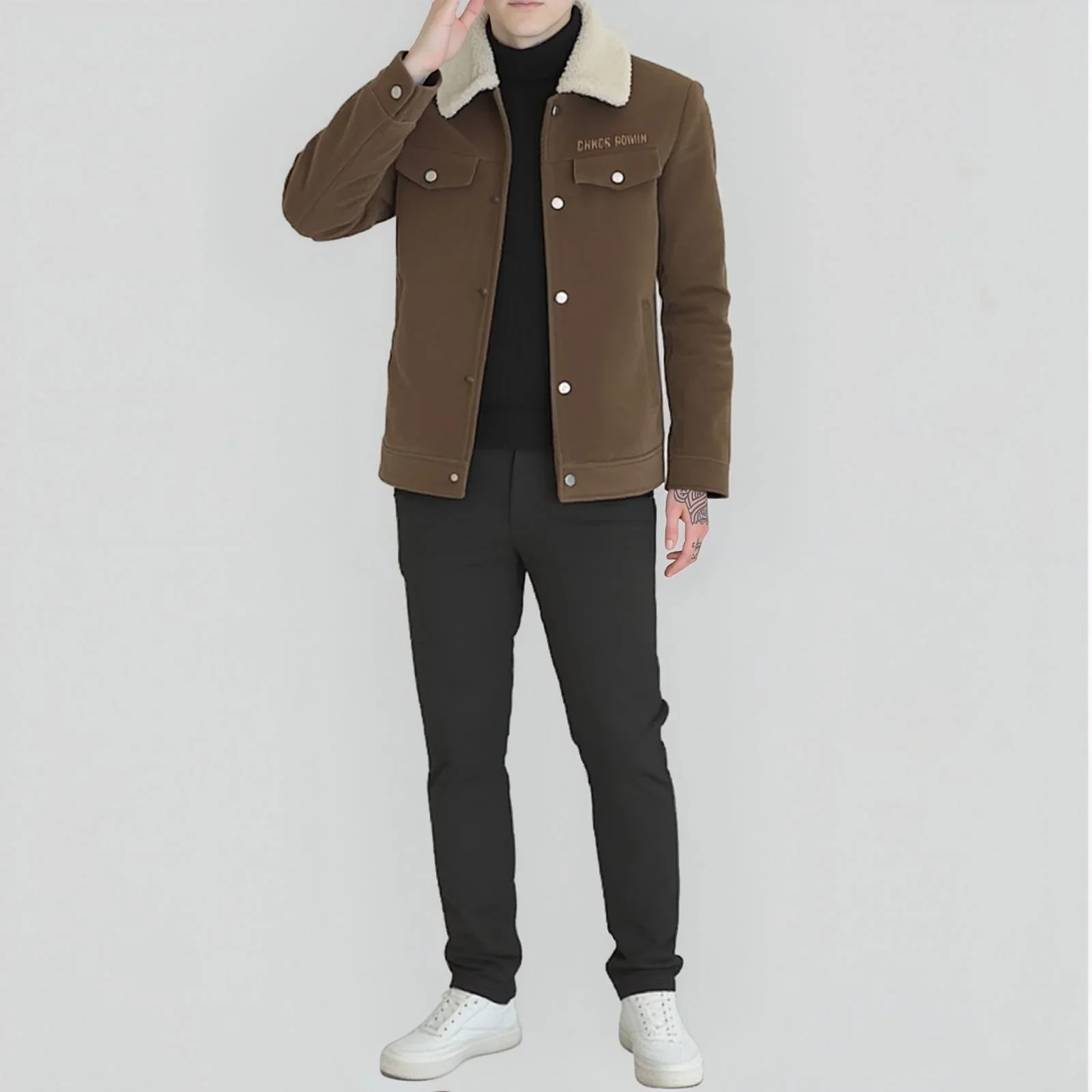 Jaqueta Timberline™ em Veludo Cotelê com Gola Shearling / Para Homens que Encaram o Frio com Estilo e Personalidade!