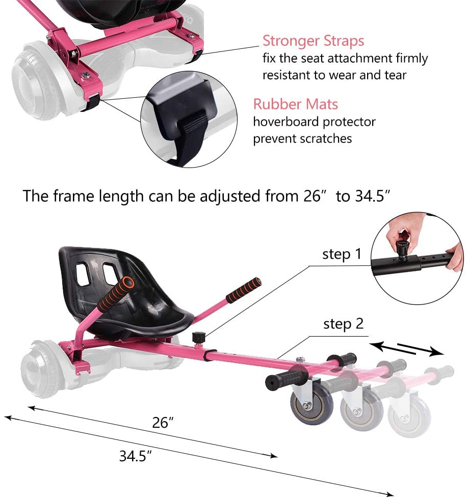 WonderWheels Hover Kart Go Kart Adjustable Seat Attachment for 6.5