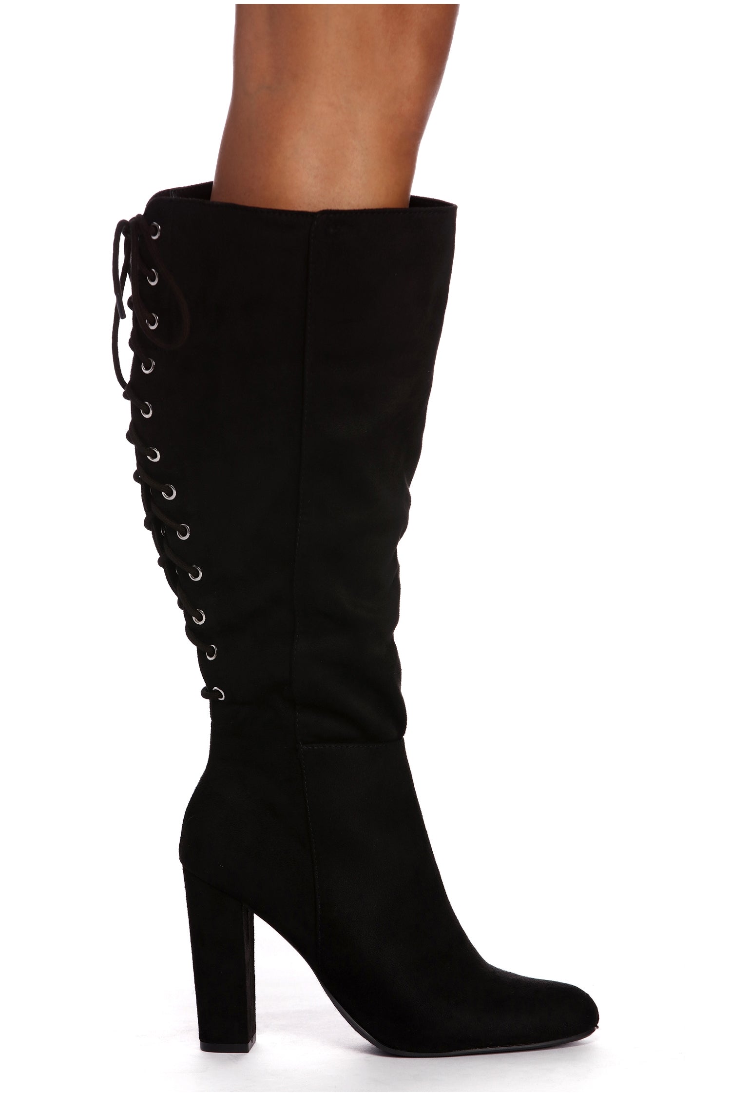 Lace Me Up Suede Boots